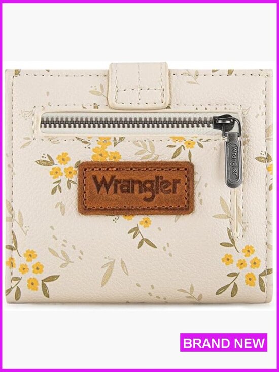 Handbags - Floral Vegan Leather Bifold Wallet RFID Protected Slim Minimalist Chic